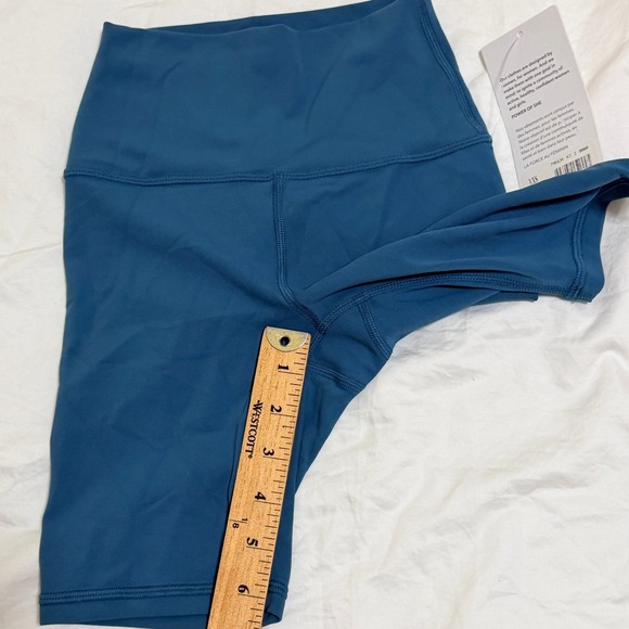 Athleta Transcend 7" Bike Short Womens XXS Blue High Rise Yoga Athletic Blue - Picture 11 of 12